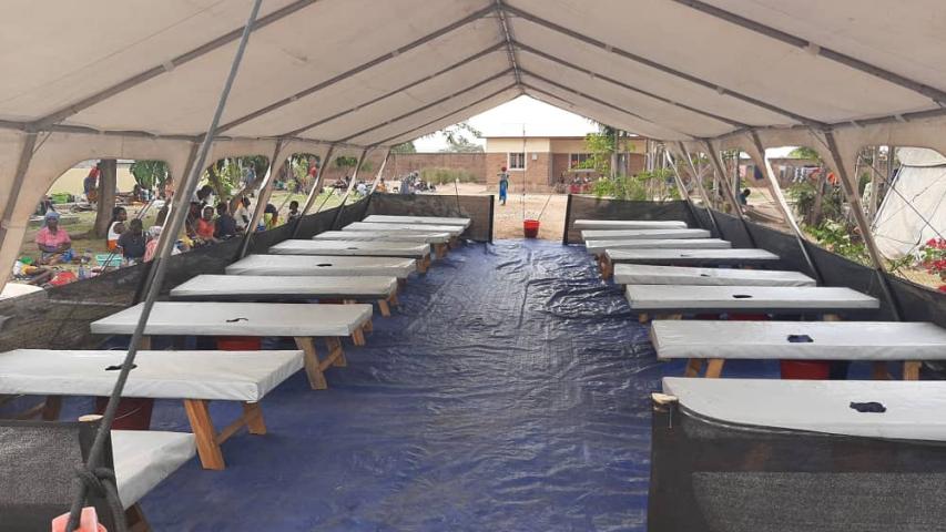 MSF Hospital beds at the Cholera treatment center 