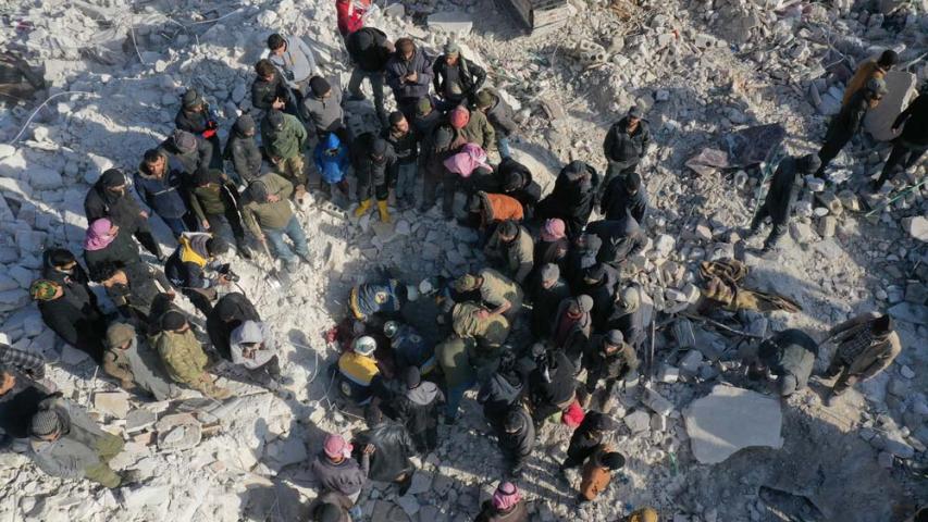 MSF Teams are helping move rubble and under collapsed buildings